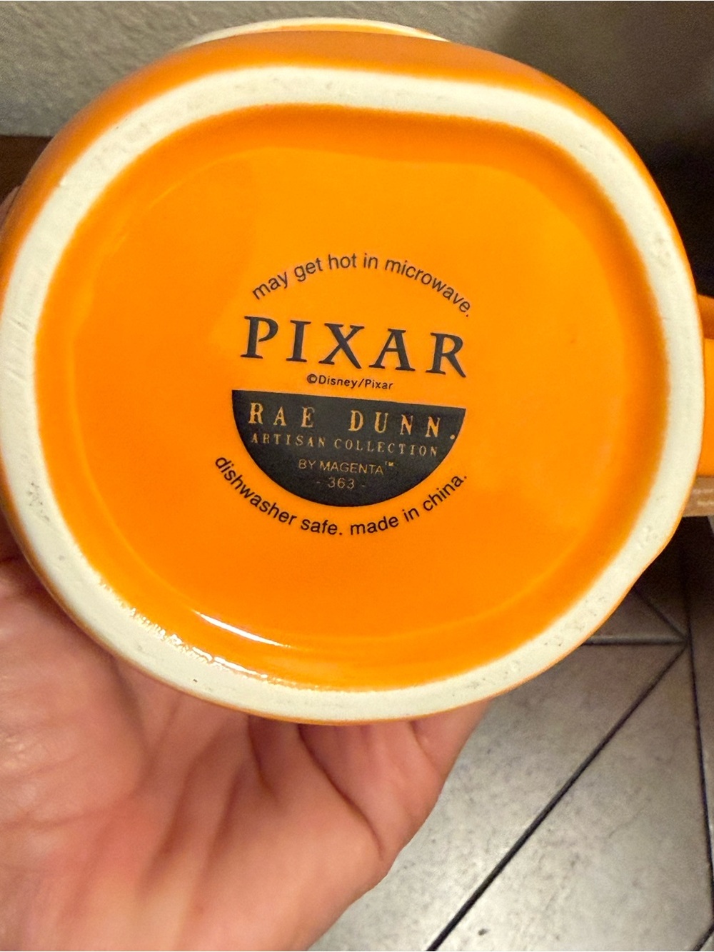 Rae Dunn x Disney Pixar Inside Out Orange Mug ‘Remember to Breathe - ANXIETY’ - Picture 4 of 7